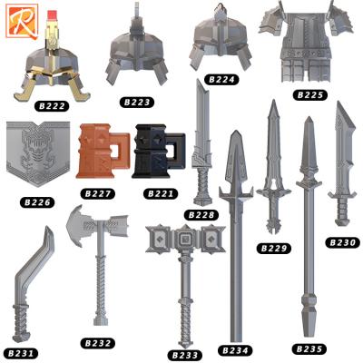 China 10PCS Mini Small Blocks Weapons 4cm Doll Accessories MOC Material Military Medieval Weapons Building Block Toys For Children for sale