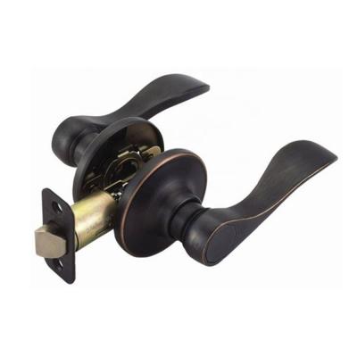 China Privacy/Passage Black Matt Finish Tubular Entry/Preserve/Leverset, Zinc Alloy Lever and Stainless Steel Rosette Handle Door Lock for sale