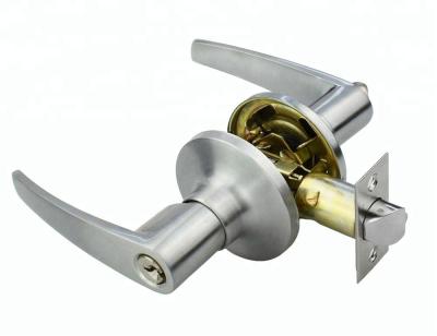 China Apartment tubular leverset door lockset, hot sale lever and stainless steel rosette handle zinc alloy door lock for sale