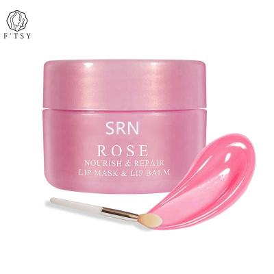 China Private Label Organic Rose Moisturizing Lip Balm Anti-wrinkle Nourishing Plump Repairing Lip Mask for sale