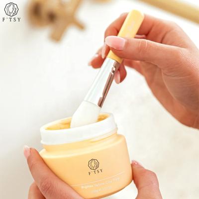 China Private Label Chamomilla Recutita Brighten Mud Mask Turmeric Extract Acne Treatment Nourishing Yellow Clay Mask for sale