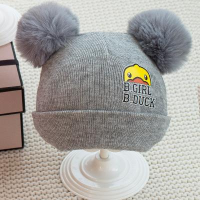 China Gray Black Full Hat Soccer Acrylic Barred Ears Winter Adult Buckeye Patch Embroidery Knit Logo Custom Pom Pom Beanie for sale