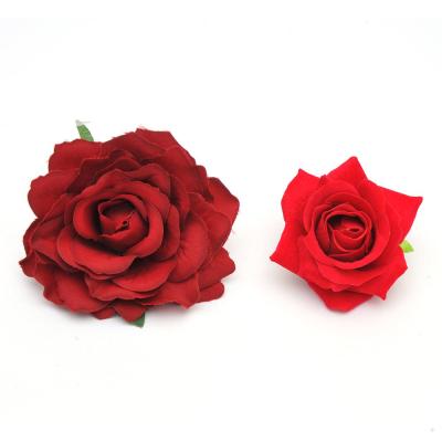 China Soft Colored PU Material Decorative Artificial Flower Rose Shape Flower For Wedding Simple Using Handmade Foam Rose Head for sale