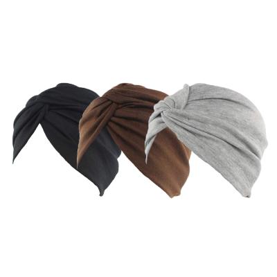 China Eralove Cotton 3 Piece Head Cancer Hair Loss Hat Wrap Turban Sleep Cotton Chemo Hat Cap For Women Headwear for sale