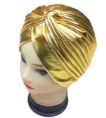 China Wholesale European and American luxury flower large luxury beehive flower chemo hat beanie headscarf turban metal turban bonnet rainbow laser style hijab for sale