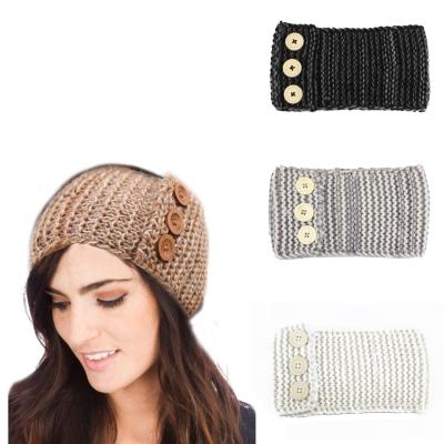 China Wide Elastic Crochet Knitted Bow Turban Headbands Winter Fashion Wide Knot Hair Band Turban Lady Boho Headband Fashion Headbands Dda702 for sale