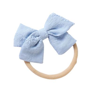 China European and American style baby hangers nylon headbands fashion girls embroidered cotton hair band accessories for sale