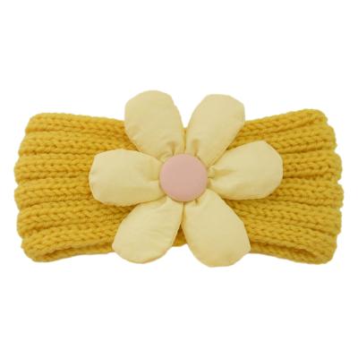 China Fashion Soft Babies Cute Eralove Flower Headband Knit Soft Warm Wool Headbands Hair Band For Kids for sale