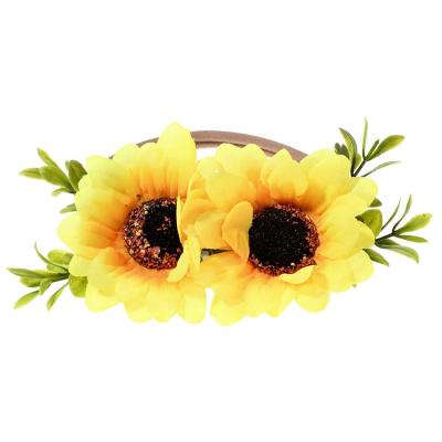 China Fashion Eralove Flower Tieback Flower Crown Newborn Hair Accessories Baby Toddler Elastic Wreath Floral Garland Hair Accessories for sale