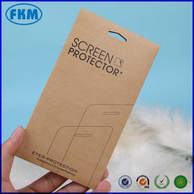 China Recyclable Kraft Paper Mobile Phone Screen Protector Guard Film Cover Packaging Box for sale