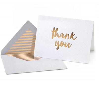 China Europe Wholesale Luxury Logo Custom Gold Foil Stamping Thank You Cards for sale