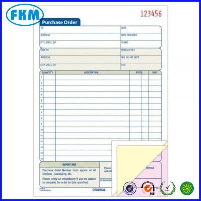 China Heiderberg NCR Carbonless Buy Order Duplicate Book Preprinted Serial Number 50 Sets for sale