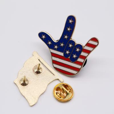 China American Pin Badge Custom No Minimum Wholesale Quality Enamel Pin Badge for sale