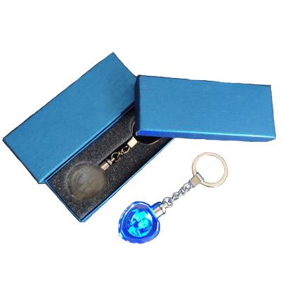 China Wholesale Gifts New Arrival Promotional Gift Led Light 3D Crystal Keychains for sale