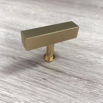 China D3041 T KNOB Industrial Furniture Hardware Cabinet Brass Gold T Bar Handle Knob With Base for sale