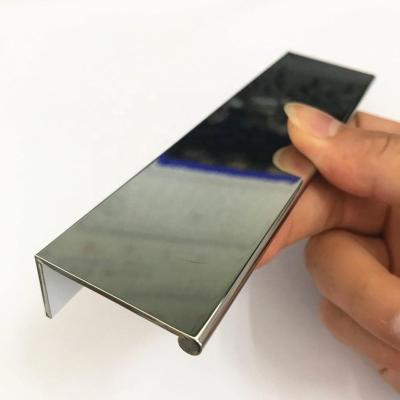 China Aluminum Cabinet Cabinet Kitchen Edge Pull Profile Chrome Handle for sale