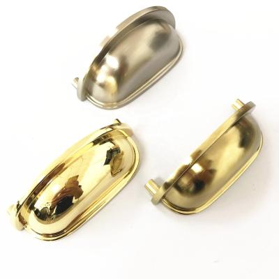 China Gold Modern High Quality Environmental Material Semicircle Half Moon Pull Buttons Accessory Shell Handles Mug for sale