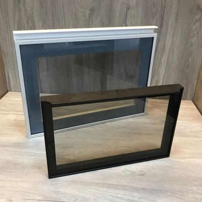 China Glass wall FOSHAN glass front extruded square aluminum cabinet door frame with integrated handle for sale