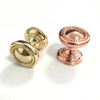 China Cabinet Furniture Solid Zinc Rounded Luxury Rose Gold And Gold Bathroom Door Knob for sale