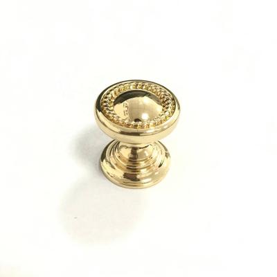 China S1420 Cabinet Drawer Solid Gold Zinc Alloy Rounded Glossy Gold Cabinet Knobs For Furniture for sale