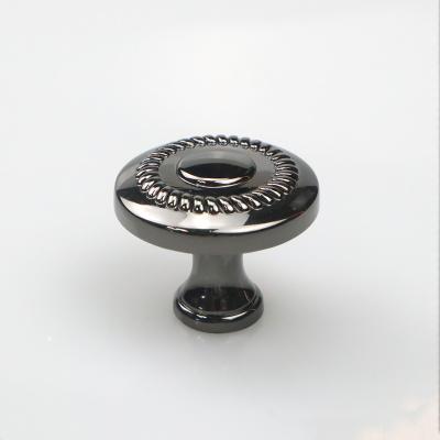 China Luxury Cabinet Exquisite Light and Beautiful Furniture Accessories Zinc Alloy Round Single Gun Color Hole Handle Drawer Knob for sale