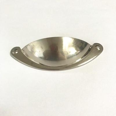 China Euro Cabinet Demand Furniture Hardware Brush Nickel Cup Pull Handle for sale