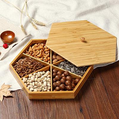 China Sustainable Bamboo Wooden Dry Fruit Lattice With Live Cover Fruit Dish for sale