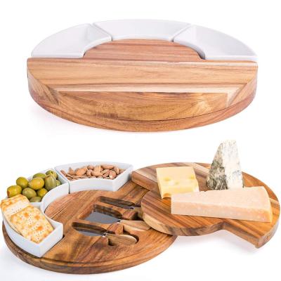 China Sustainable Cheese Cutting Board Set - Charcuterie Board Set and Cheese Serving Platter. Perfect Meat/Cheese Board and Knife Set for Enterta for sale