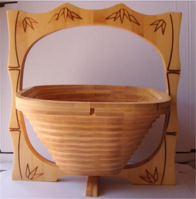 China Viable Shape Natural Bamboo Common Folding Folding Fruit Basket for sale