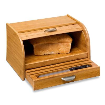 China Sustainable Bamboo Fiber Bread Box Bread Rack Large Capacity Bread Storage for sale