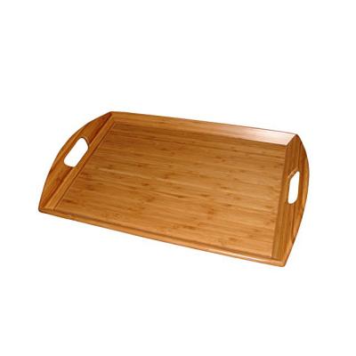 China Eco-Friendly Rectangle Bamboo Serving Tray Functional Wooden Butlers Tray with Handles (23