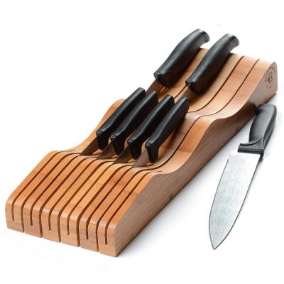 China Disposable Eco-Friendly Bamboo Knife Block Organizer And Holder Keeps Knife Blades Store Without Heading for sale