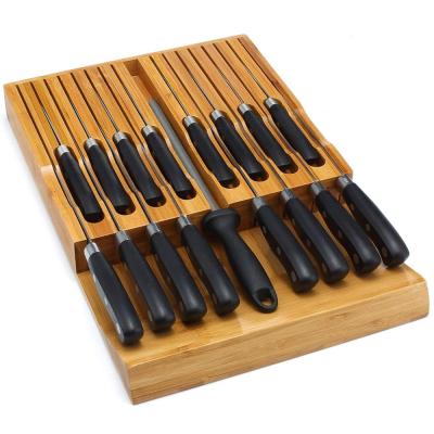 China Sustainable bamboo knife block holds 16 knives (not included) without pointing PLUS a slot for your knife sharpener! Noble house and leader for sale