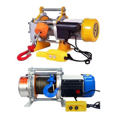 China 220V 500kg 1000kg Electric Mini Hoisting Goods Winch Hoist with 100m Rope for sale