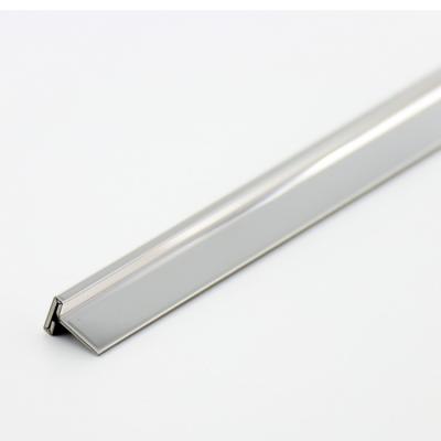 China Modern Silver Decorative Solid Stainless Steel Metal Strip T V Shape Door Pillar Tile Edge Trim Molding For Wall for sale