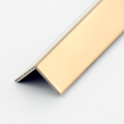 China Modern Brass L Shape Pop Ceiling Gold Color Square Round Edge Trim Plate Strip Stainless Steel Tile L-Trim for sale