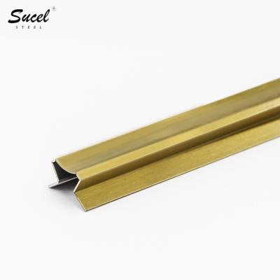 China SUCEL No.4 Modern Slab Profile Door Corner Connect Trim Stainless Steel Parquet Accessories Tile Trim Corners Strip Supplier for sale