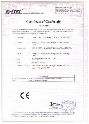 CE - Shaoxing Lida Motor Co., Ltd.