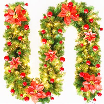 China 2.7M Natural Wreaths Christmas Garlands Christmas Rattan Decoration For Xmas Door Party Decoration Xmas Tree for sale