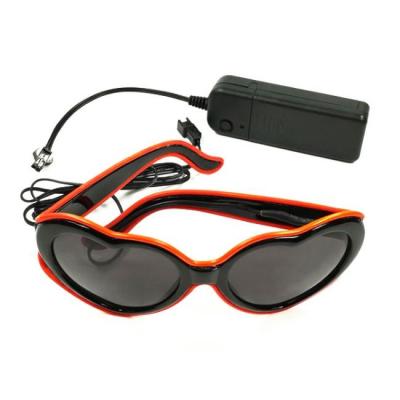 China New 2021 Flash-Slow Regular Flash-Slow EL Heart-Shaped Wire Glasses Led Light Up Party Sunglasses for sale