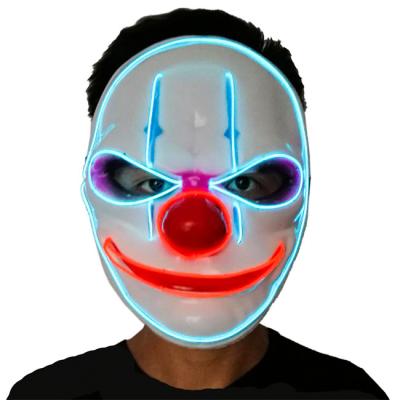 China Halloween Party Decoration 2022 Hot Sales EL Mask Clown Shape LED Mask For Halloween Decorations for sale