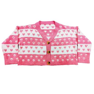 China 2022 Anti-Shrink Autumn And Winter New Strawberry Printing Kint Ladies Coats Sweater for sale