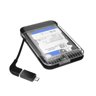 China New Plastic SATA Hard Drive Case 2.5 Inch HDD Case USB 3.0 External Type-C Enclosure for sale