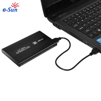 China E-sun 2.5 inch aluminum external hdd enclosure aluminum external hdd case USB2.0 hard drive enclosure for sale