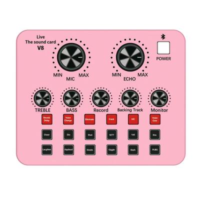 China Cheap live usb sound card music pink sound card usb and external microphone blue sound card v8 sound card for sale