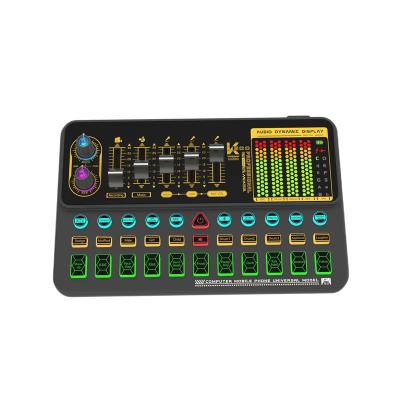 China Portable Audio Voice Switcher Podcast Mixer SK500 DJ Live Sound Card Panel For Microphone Karaoke Tiktok YouTube Recording for sale