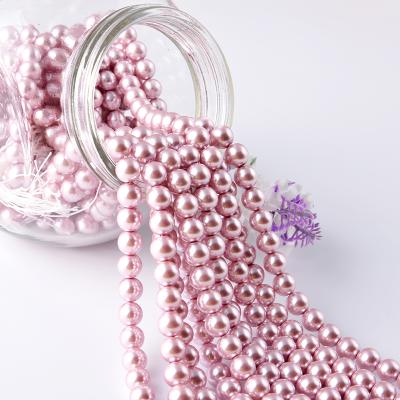 China DIY Making Glass Beads Jewelry Ornaments Accessories 6 Mm DIY Jewelry Material Round Big Hole Glass Beads Chain for sale