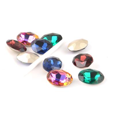 China High Quality Environment Inspection JC K9 Rhinestone Oval Shape 8*10mm 13*18mm Nail Art Fancy Stone Jewelry Making Using Stone for sale