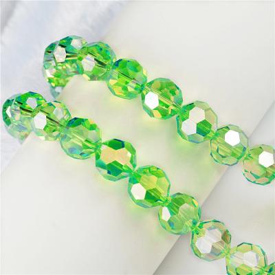 China Environment Inspection 10mm Faced Beads Crystal Glass Round Beads For Jewelry Making for sale