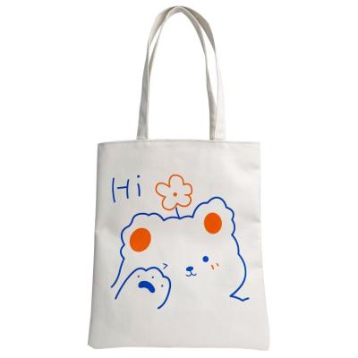 China Cheap Handled Large Capacity Custom Reuable Logo Shopping Bags Student Japanese Japanese Cartoon Advertise Handbag for sale